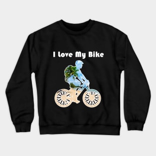 I Love My Bike / Biking T shirt & Mask for Biking Lovers Crewneck Sweatshirt